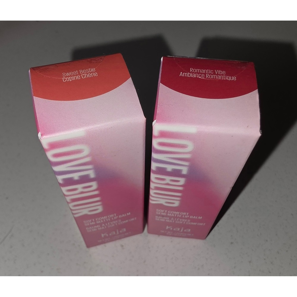 Kaja Love Blur Lip Balm Duo Sweet Bestie & Romantic Vibe Semi-Matte 2pc Set NEW
